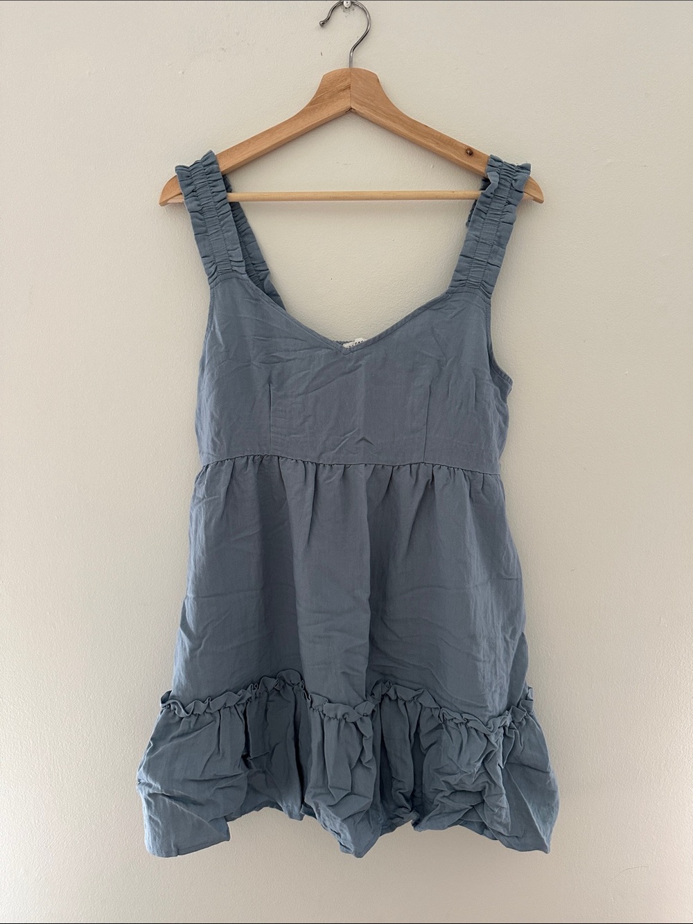 Very short blue dress